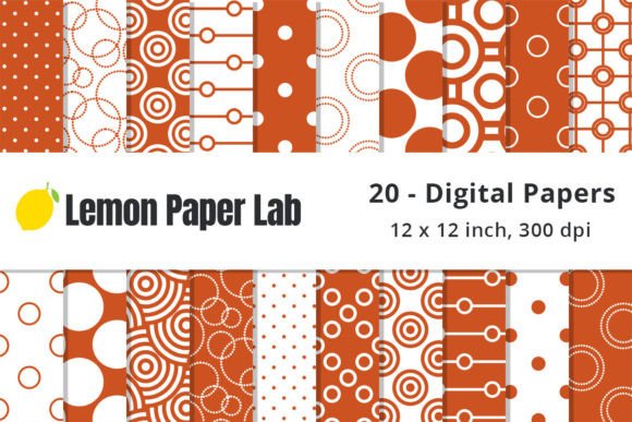 Download Fall Orange Polka Dot Digital Paper - Orange Collection
