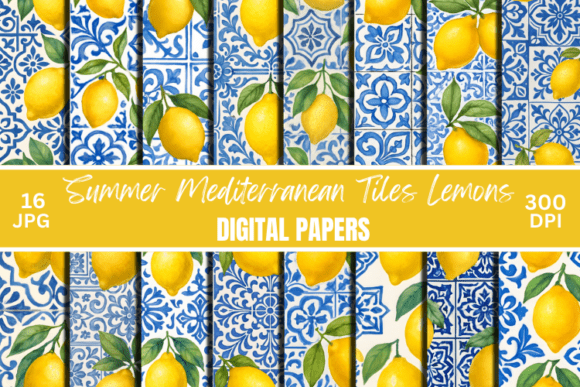 Download Summer Lemons Tiles Digital Pattern - Digital pattern Collection