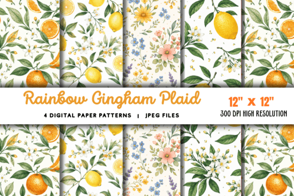 Download Rainbow Gingham Plaid Digital Pattern - Digital pattern Collection