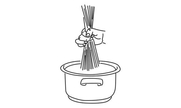 Download Spaghetti into Saucepan - Sauce Collection