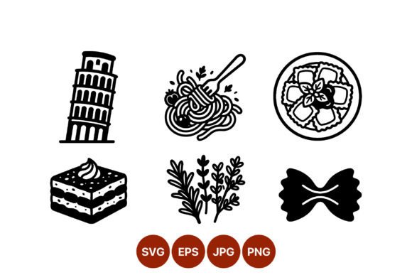 Download Italian Pasta Dishes and Leaning Tower - Premium Resources