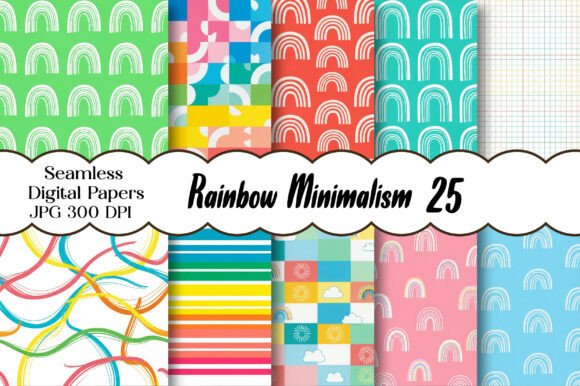 Download Rainbow Minimalism - Seamless Patterns - Rainbow minimalism Collection