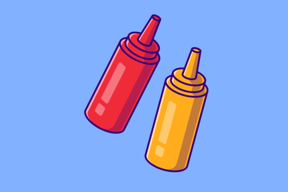 Download Mustard and Sauce Bottle Cartoon - Sauce Collection