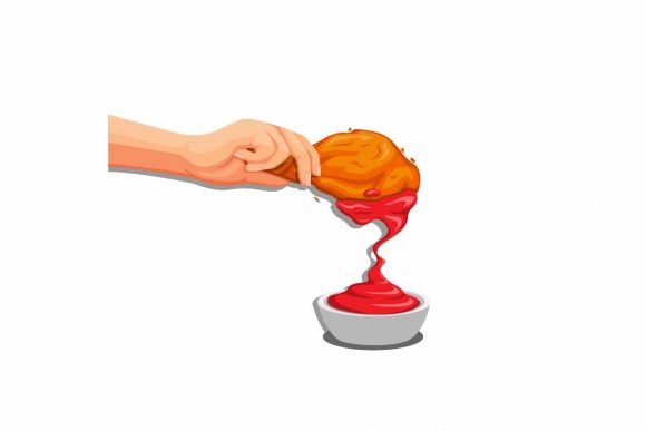 Download Hand Put Crispy Fried Chicken to Sauce - Sauce Collection